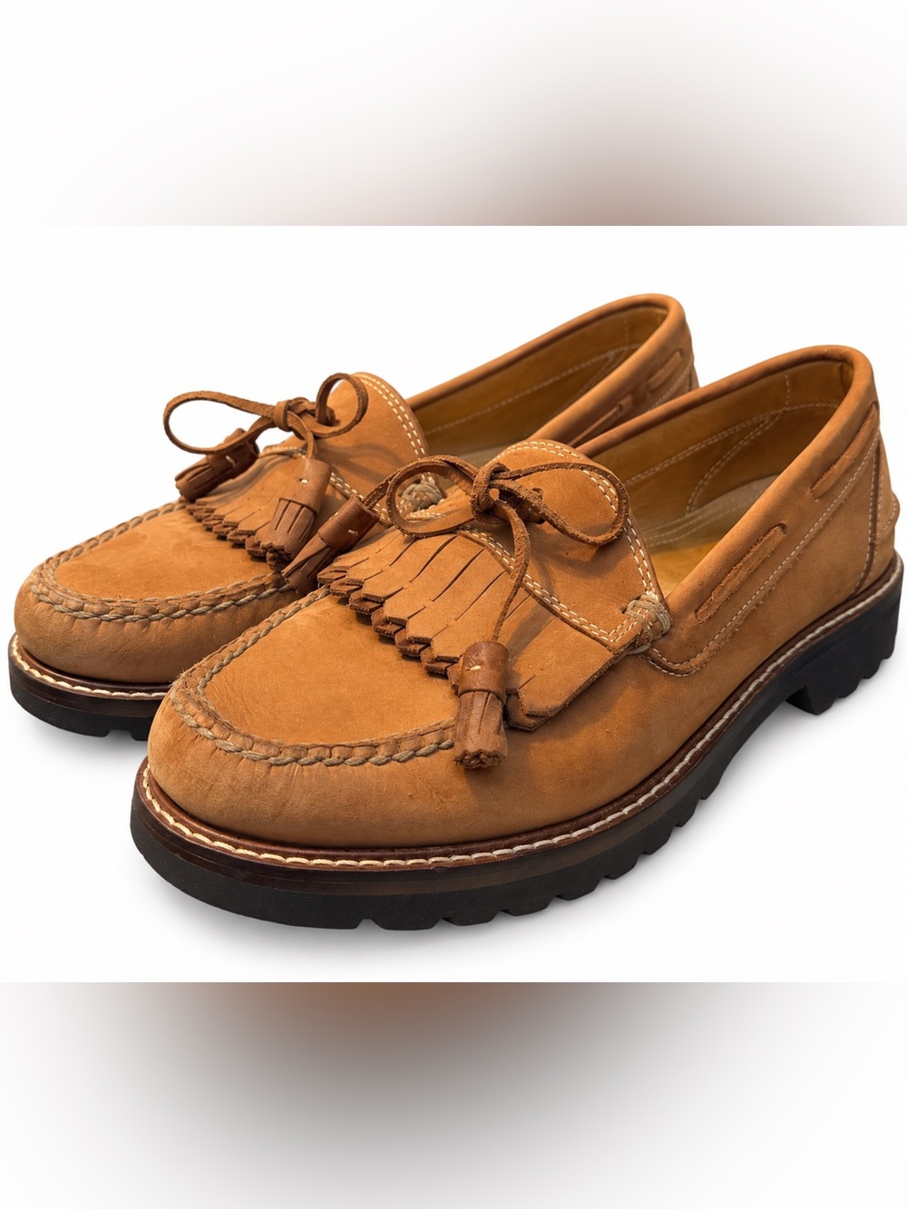 Vintage Orvis 53XC Kiltie Tassel Loafers Tan Vibram Men’s 8
